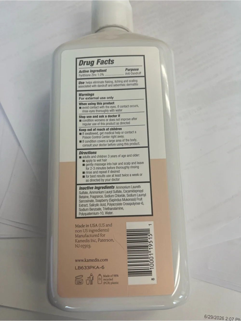 Scalp Control Dandruff Therapy Shampoo – White/Brown